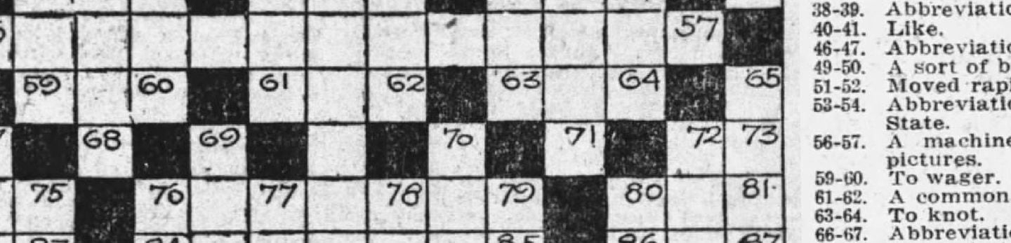 Play This Boston Globe Crossword Puzzle From 1917 The Boston Globe