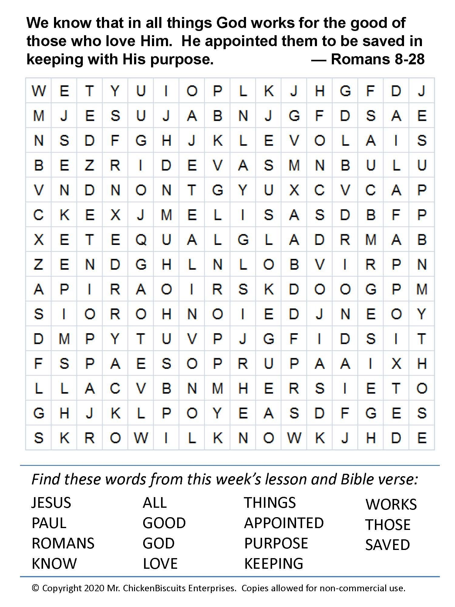 Printable Bible Word Search Puzzles Printable Word Search