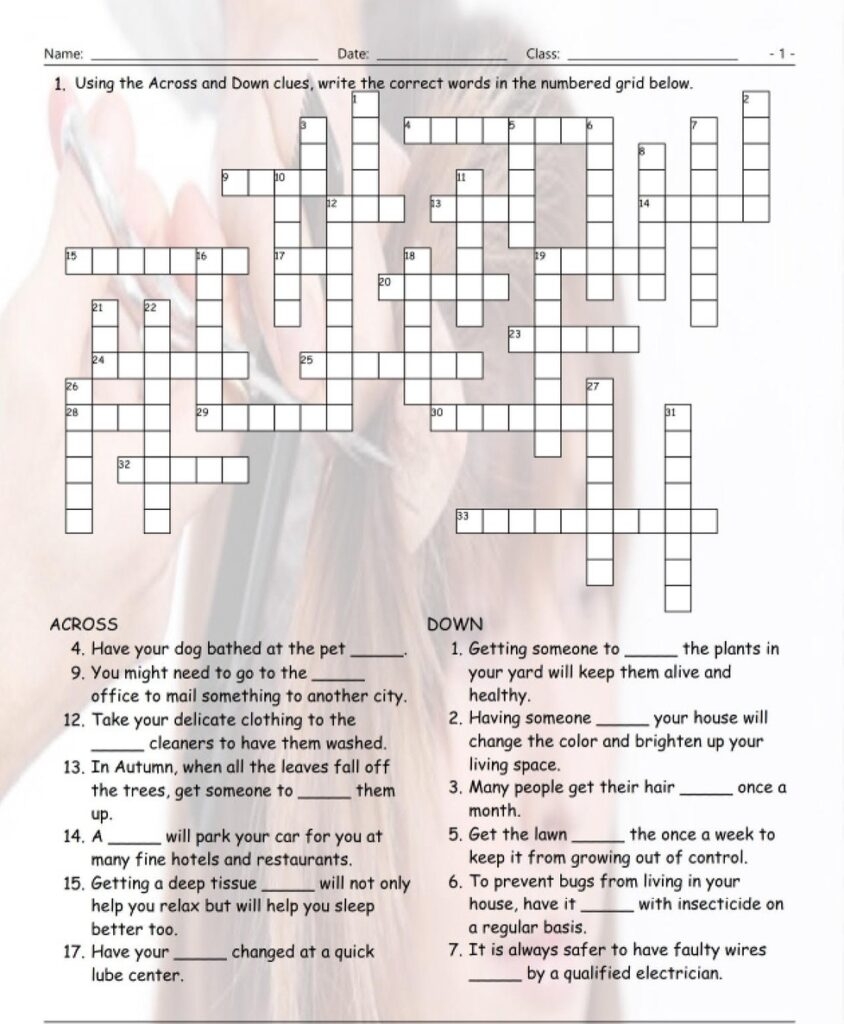 Printable Casual Interactive Daily Crossword Printable JD