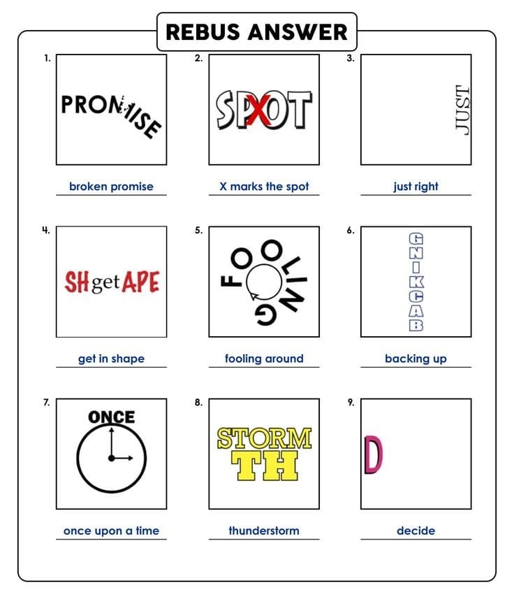 Printable Christmas Rebus Puzzles With Answers Free Download And 