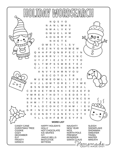 Printable Christmas Word Search Puzzles Udlvirtual esad edu br