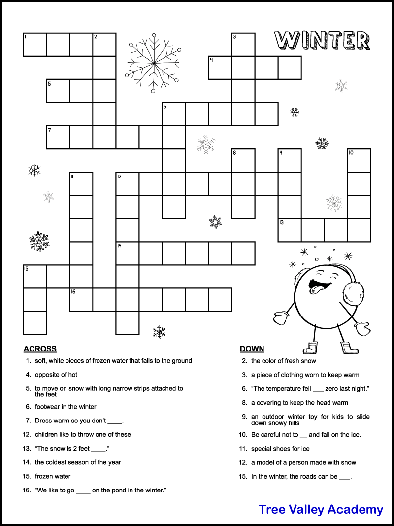 Printable Crossword Puzzles For Beginners Free Crossword Puzzles