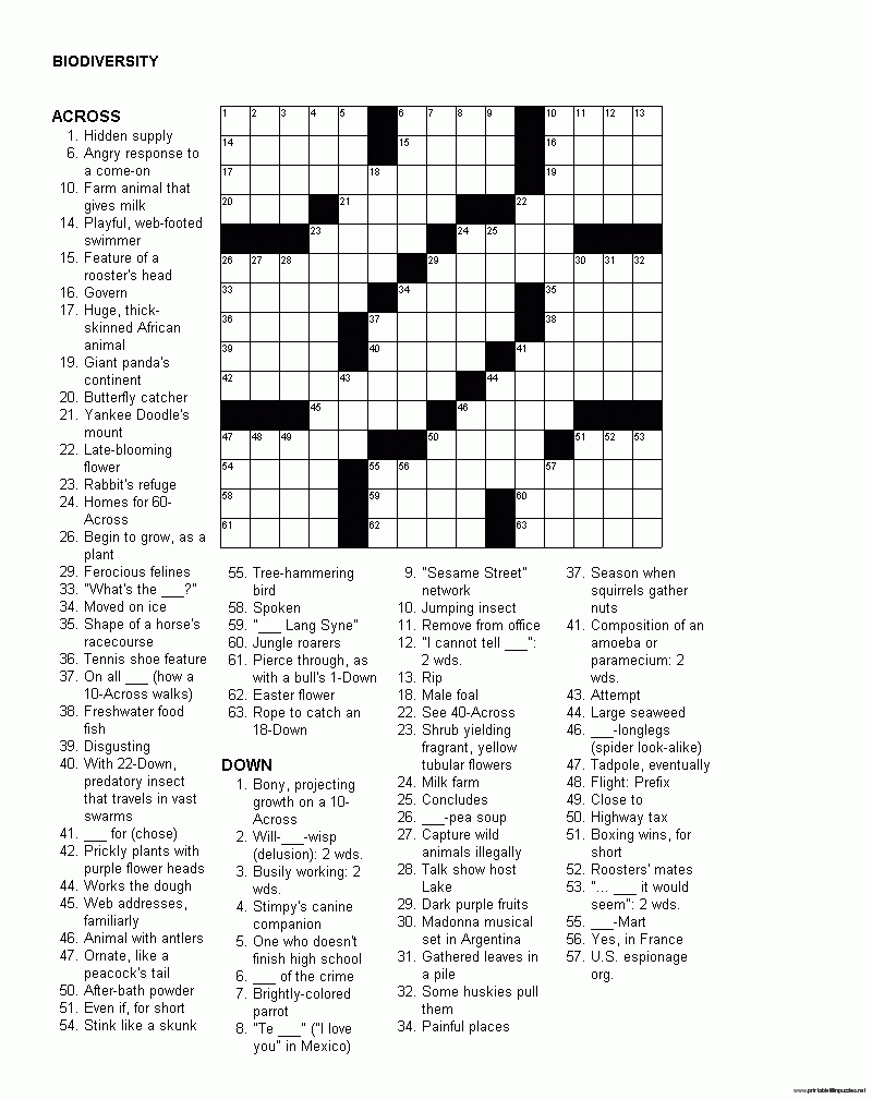 Printable Crosswords English Vocabulary Printable Crossword Puzzles