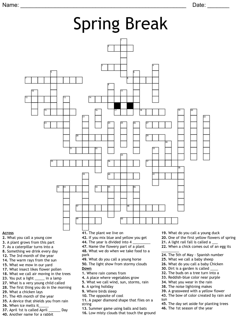 Printable Crosswords With Answer Key Printable JD