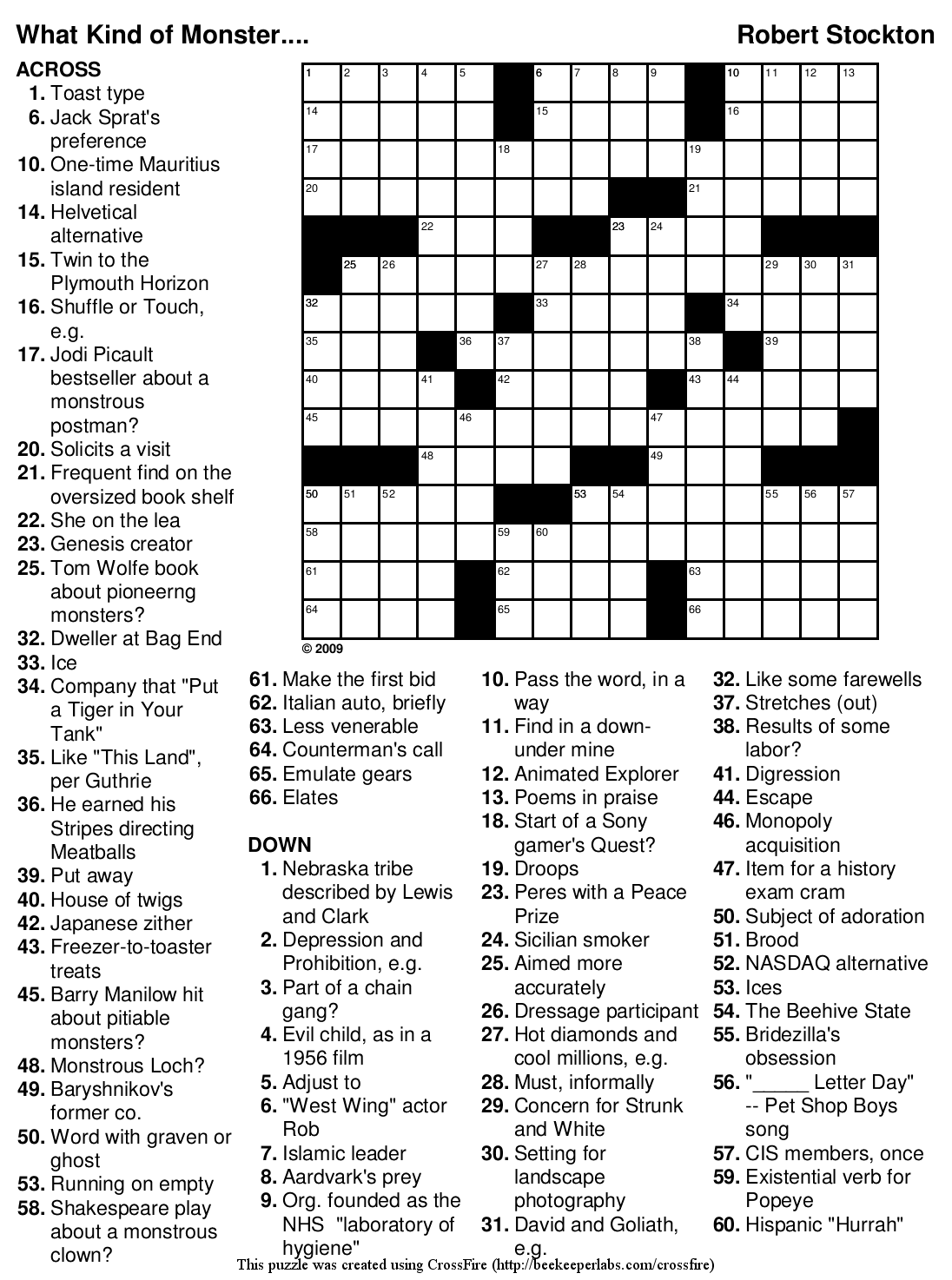 Printable Difficult Crossword Puzzles
