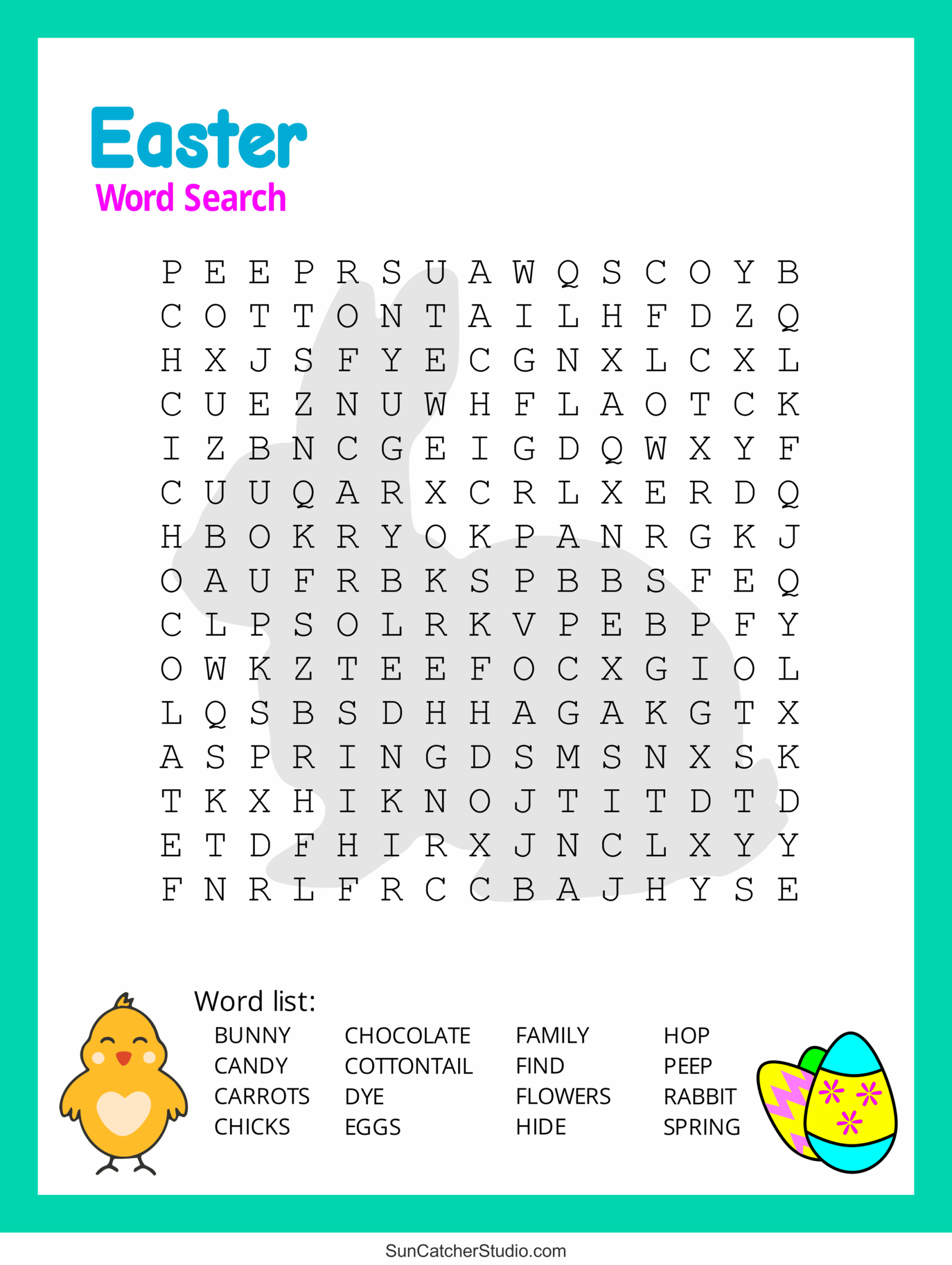 Printable Easter Word Search Puzzle Jinxy Kids 52 OFF