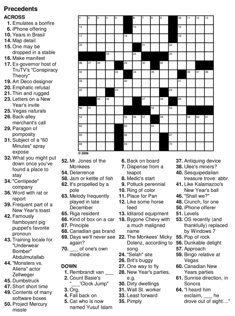 Printable Easy Crossword Puzzles For Seniors Free Crossword Puzzles