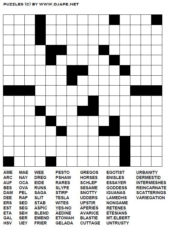 Printable Fill In Puzzles James Crossword Puzzles