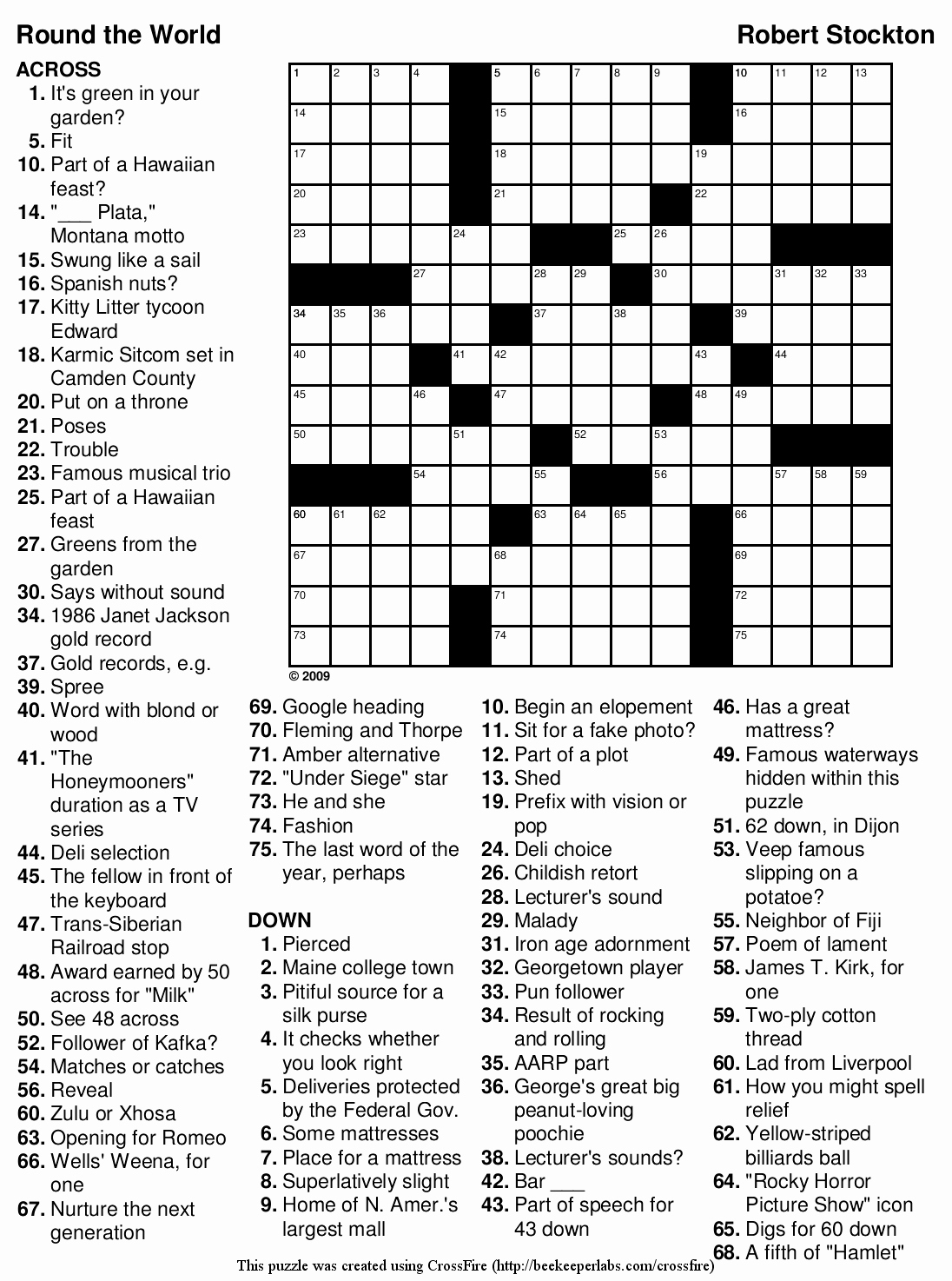 Printable Giant Crossword Puzzles Printable Crossword Puzzles