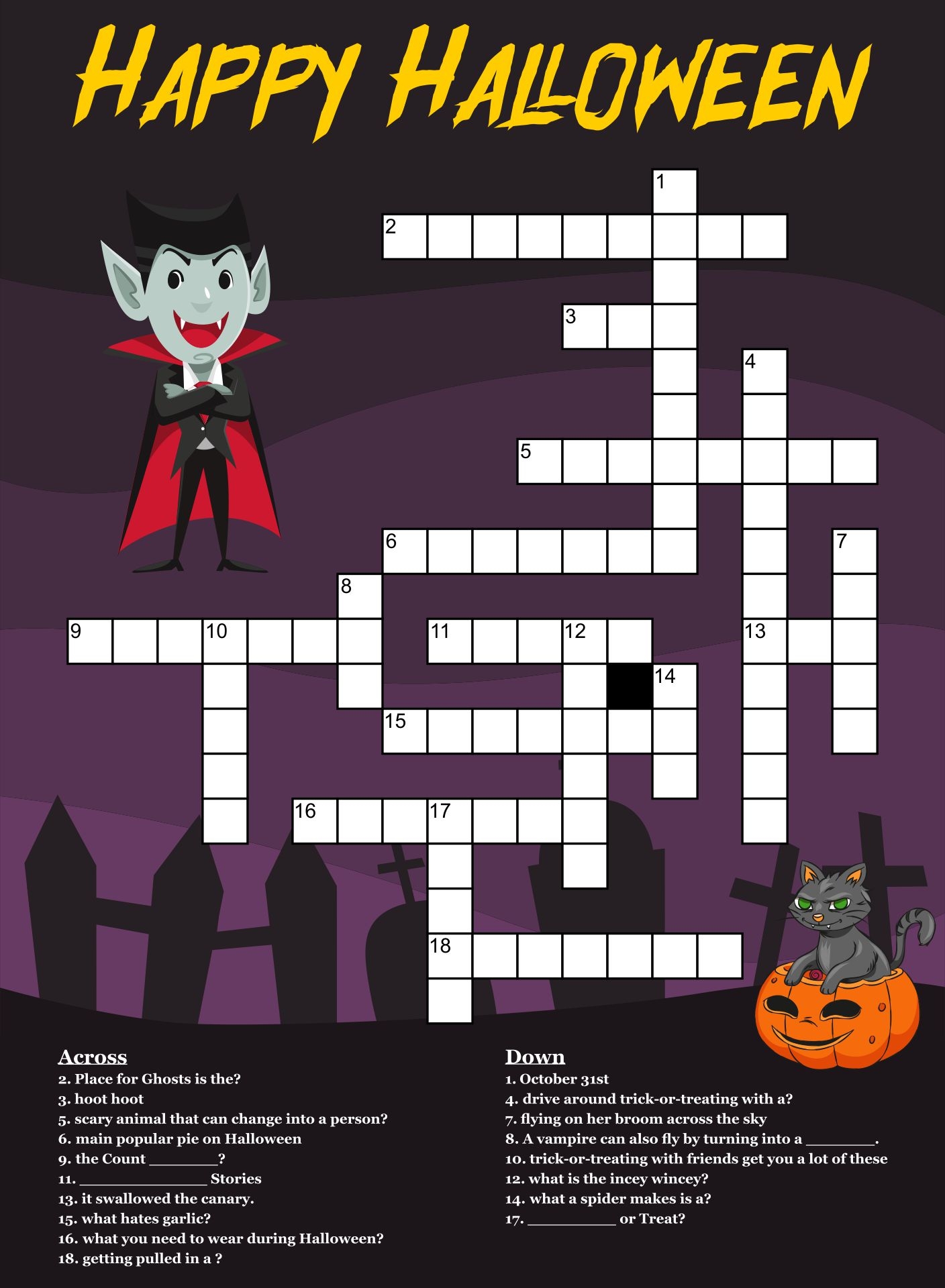 Printable Halloween Crossword