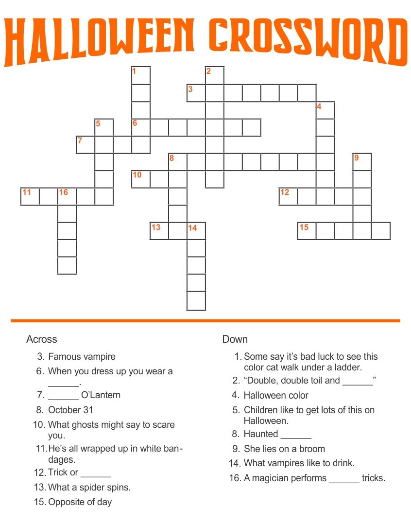 Printable Halloween Word Puzzles