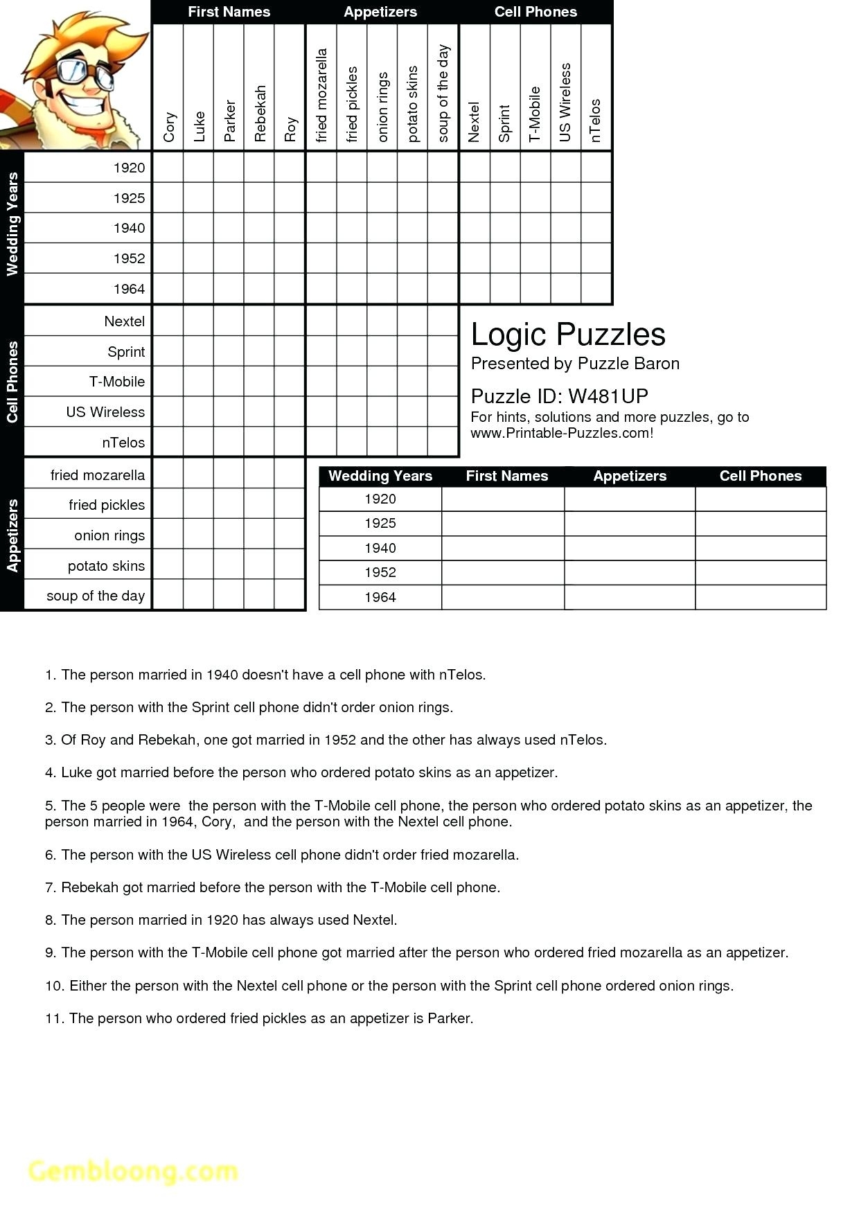 Printable Hard Logic Puzzles Printable Logic Puzzles