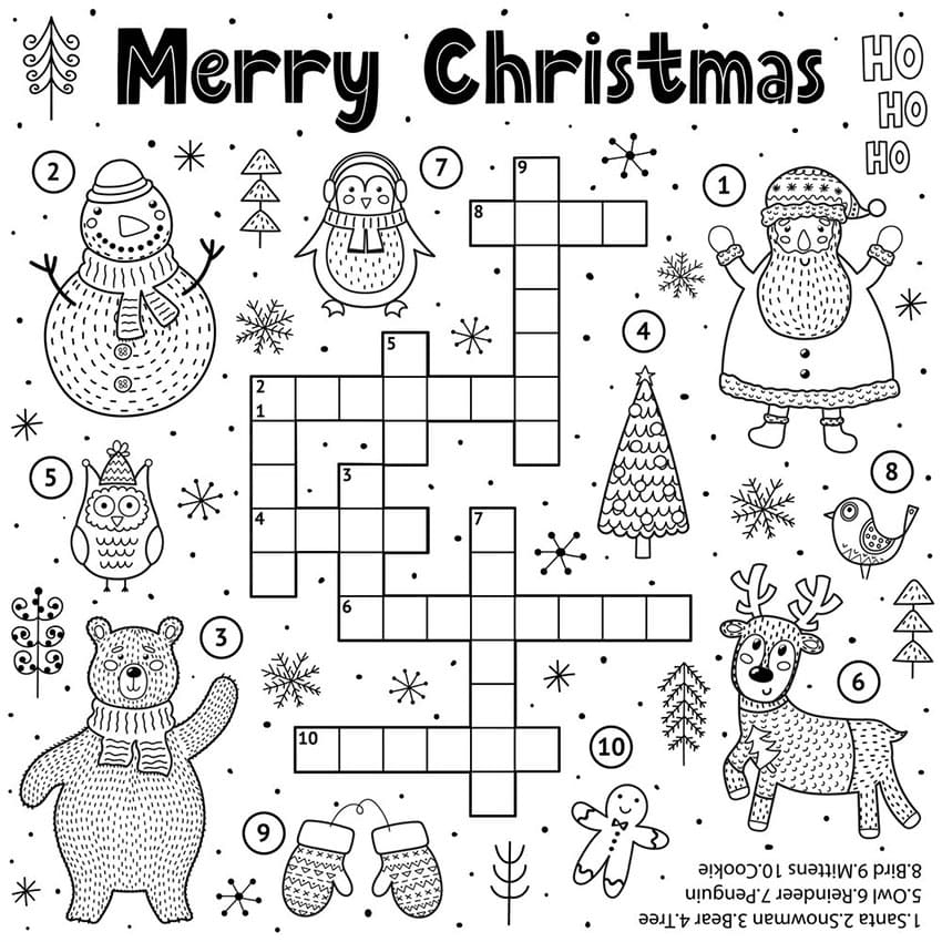 Printable Hard Printable Christmas Crossword Puzzles Free Download