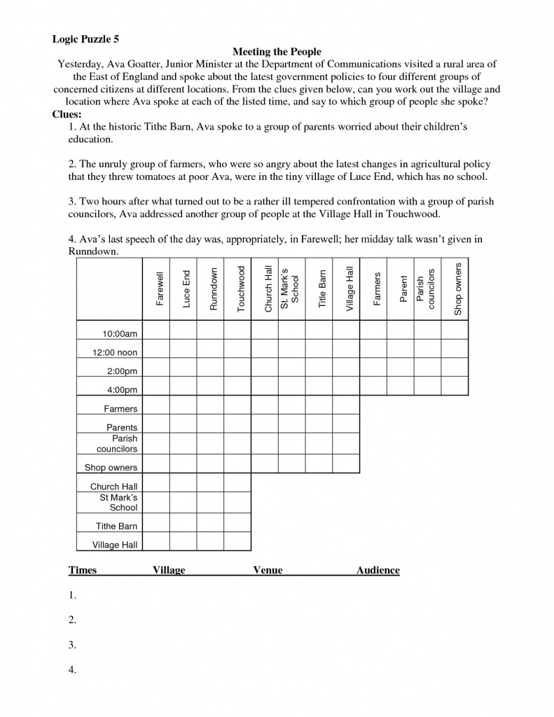 Printable Logic Puzzles PDF Printable Logic Puzzles