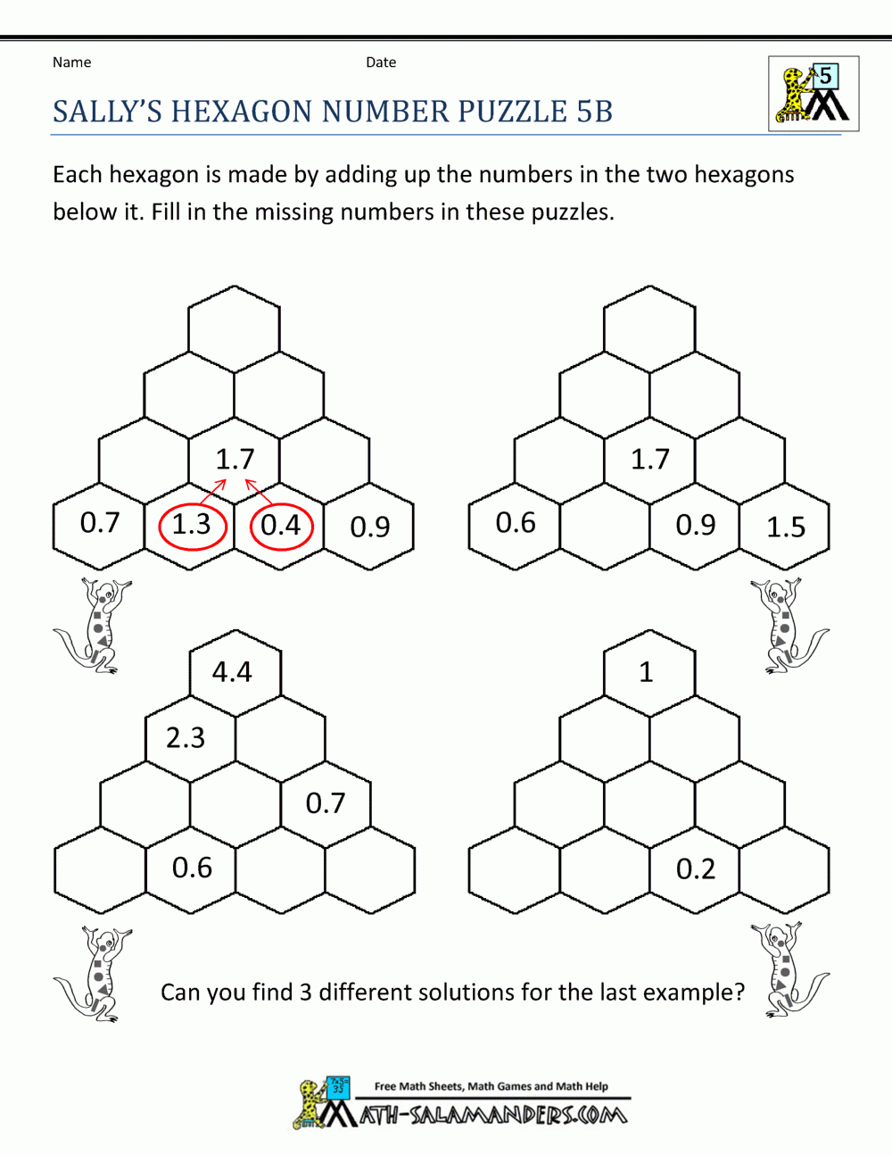 Printable Math Puzzles 5th Grade