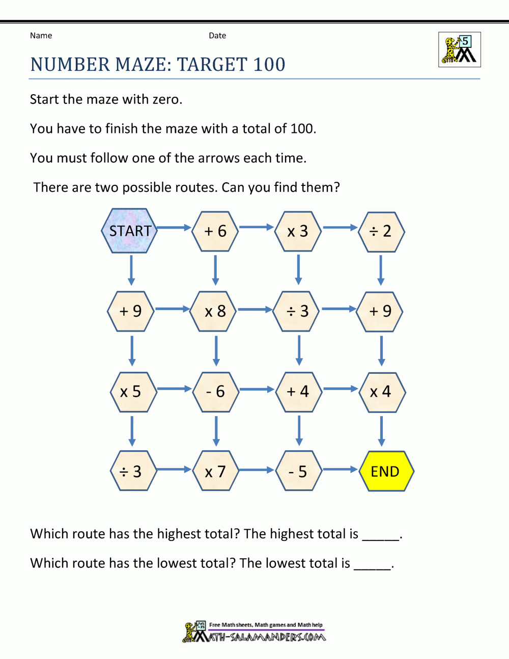 Printable Math Puzzles 5th Grade