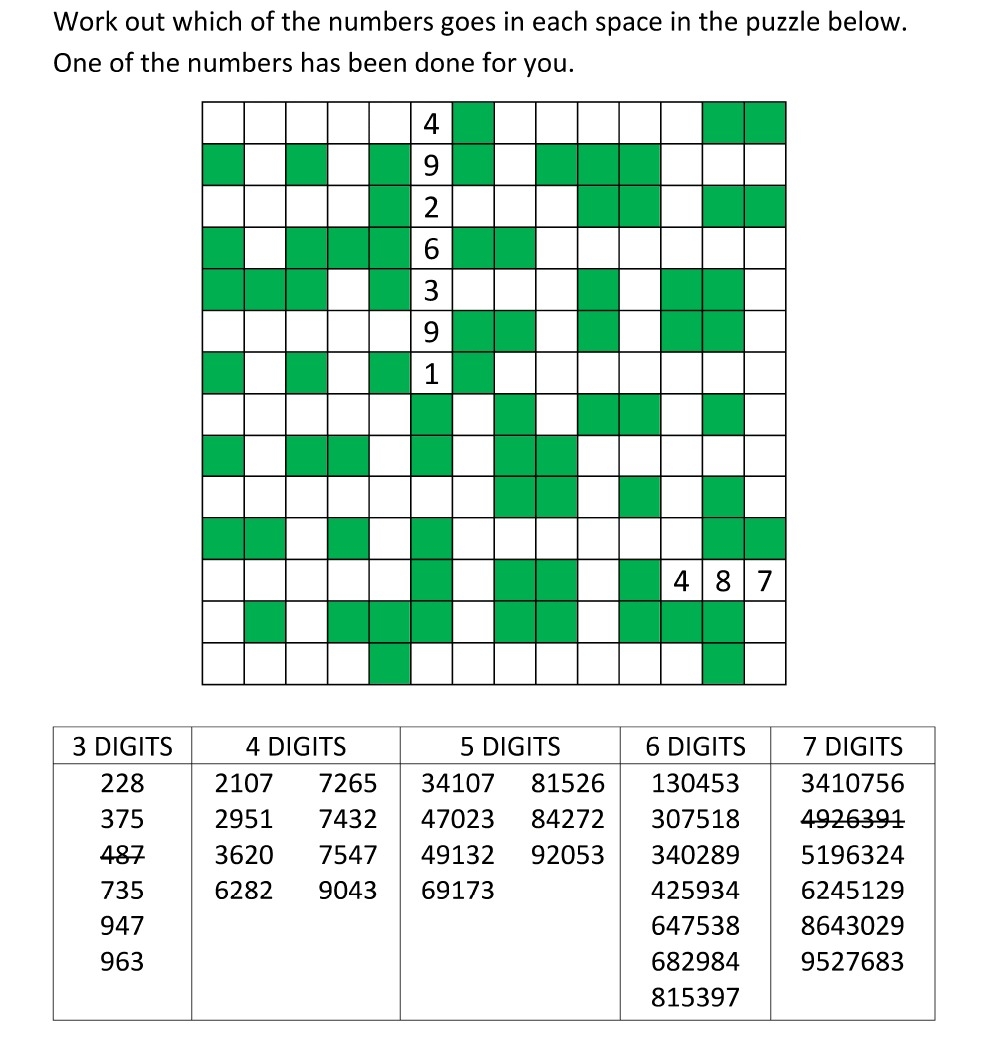 Printable Number Fill In Puzzles Printable JD