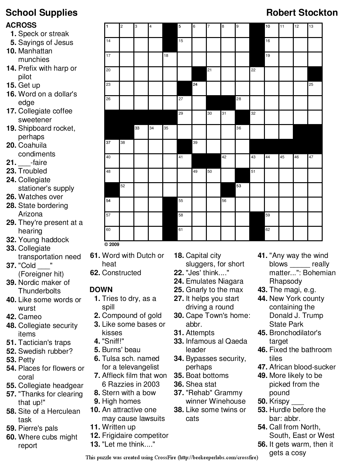 Printable Puzzles Adults Printable Crossword Puzzles