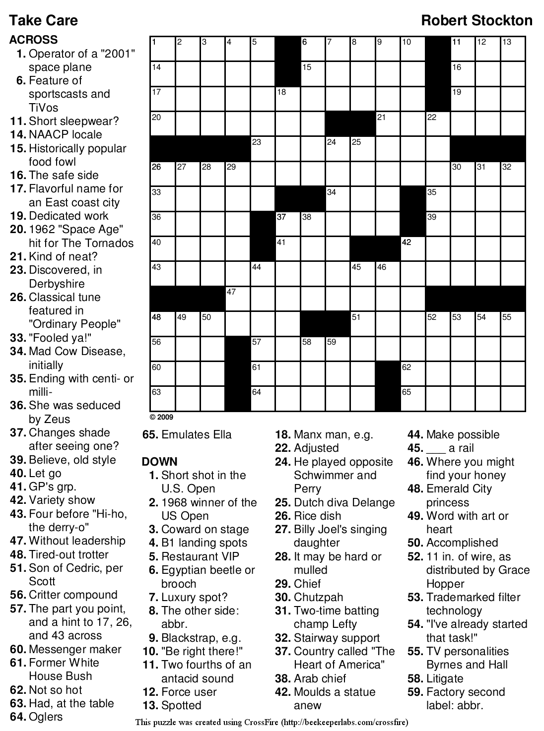 Printable Sports Crossword Puzzles