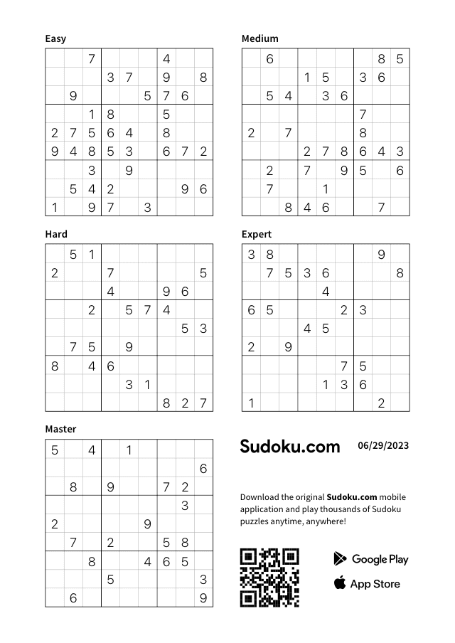Printable Sudoku Puzzles For Free Sudoku Printable Sudoku Puzzles For Free Sudoku