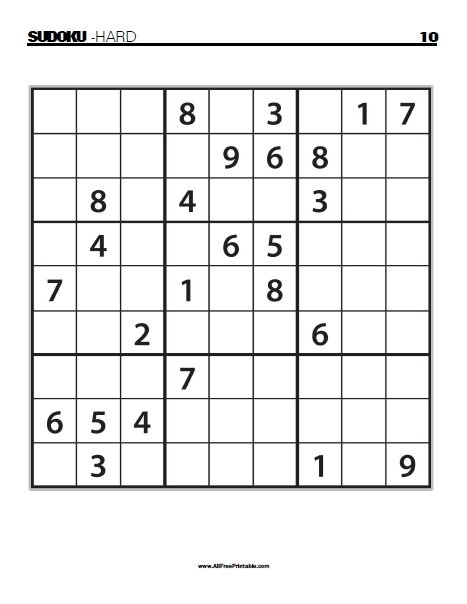 PRINTABLE SUDOKU Sudoku Printable Sudoku Sudoku Puzzles 52 OFF