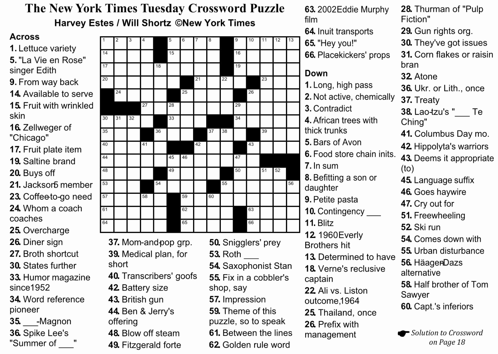 Printable Times Crossword Printable Crossword Puzzles