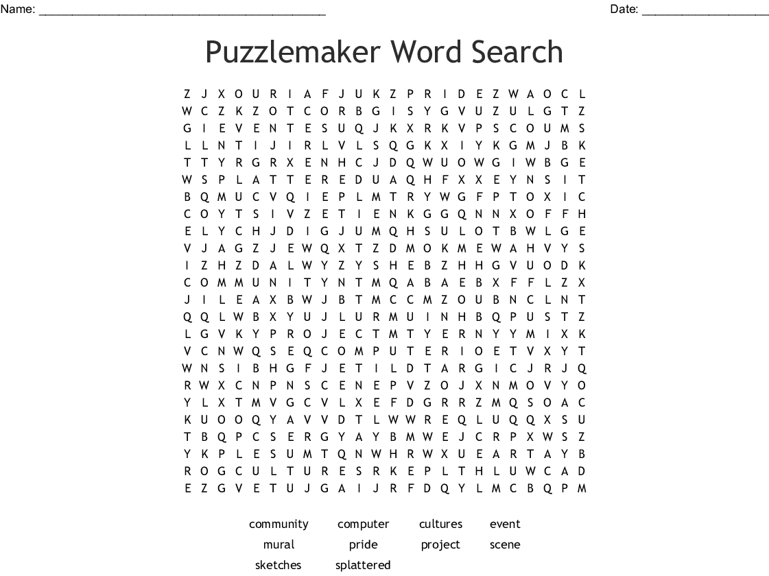 Puzzlemaker Word Search Wordmint Puzzle Maker Printable Free Free