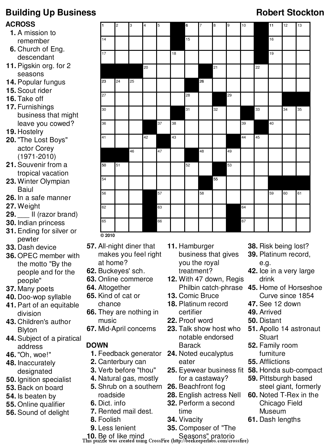 Robert Stockton Crossword Puzzles Printable Sally Crossword Puzzles