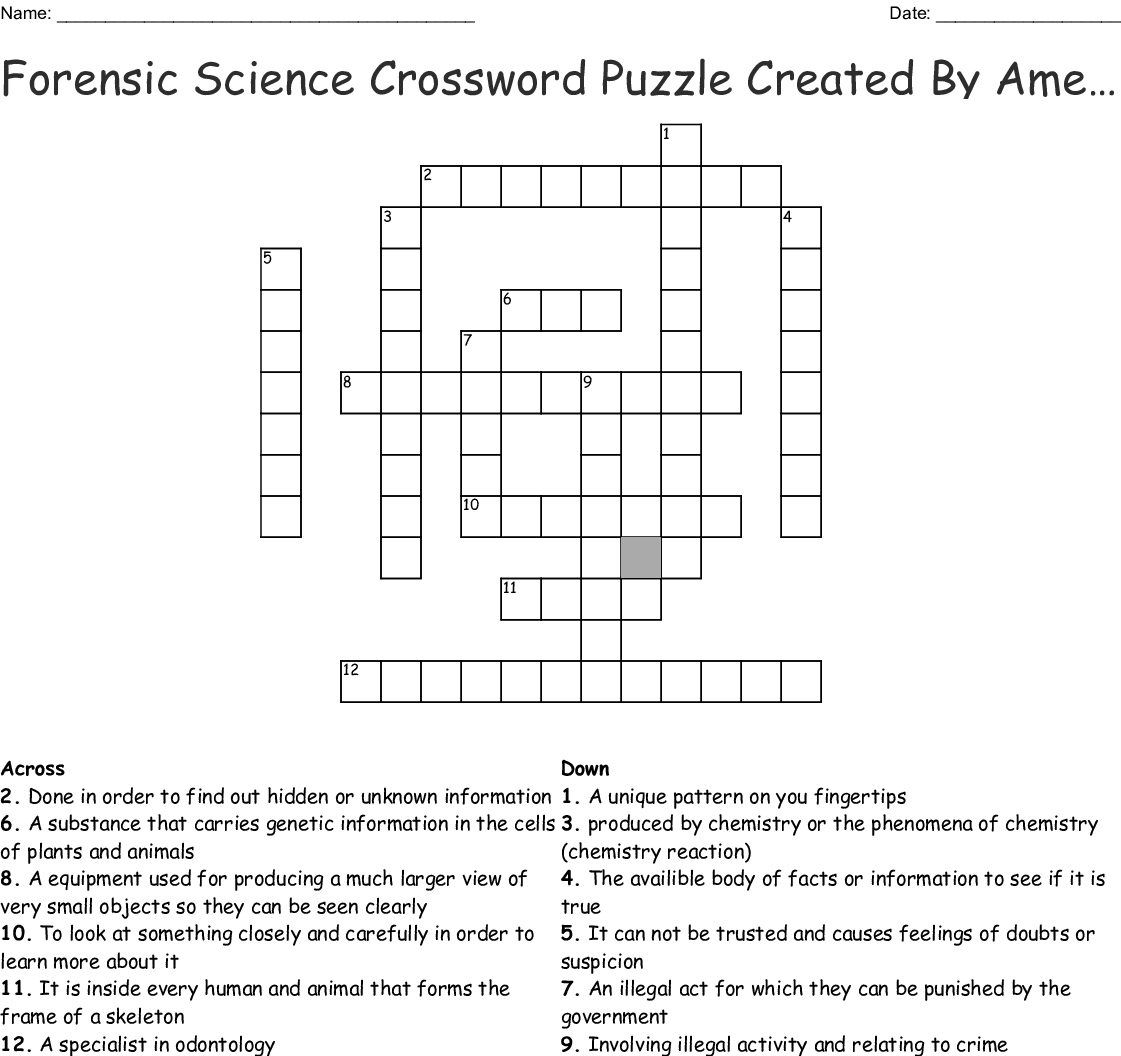 Science Crossword Puzzles Printable With Answers Emma Crossword Puzzles