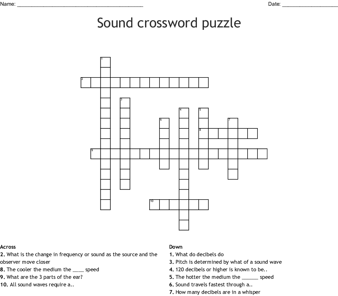 Sound Crossword Puzzle Crossword Wordmint Printable 2 Speed 
