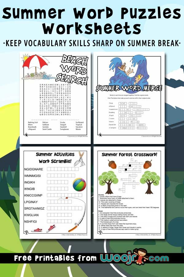 Summer Word Puzzles Printable