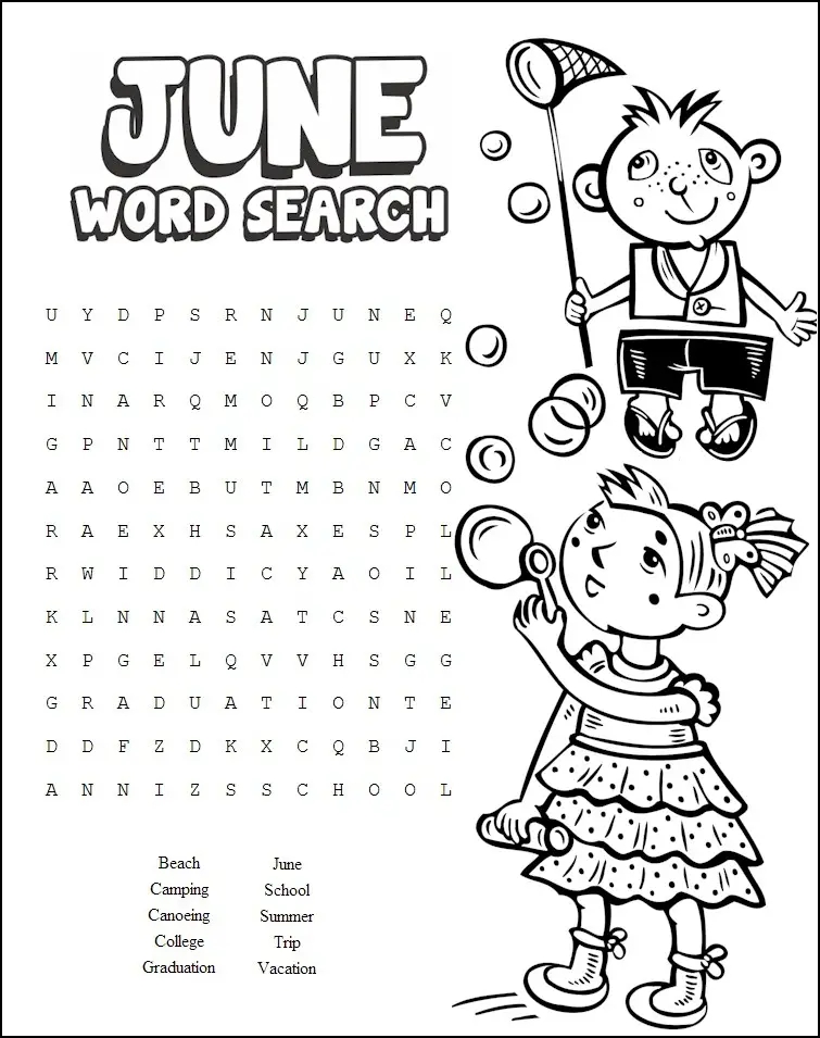 Summer Word Search Printable