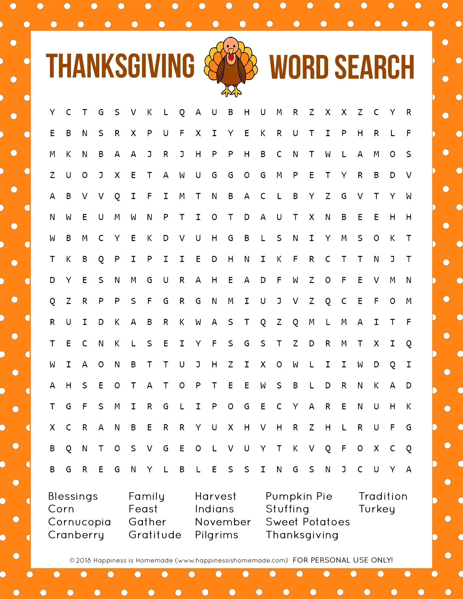 Thanksgiving Printable Puzzles Printable Word Searches