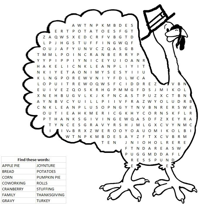 Thanksgiving Printable Puzzles Printable Word Searches