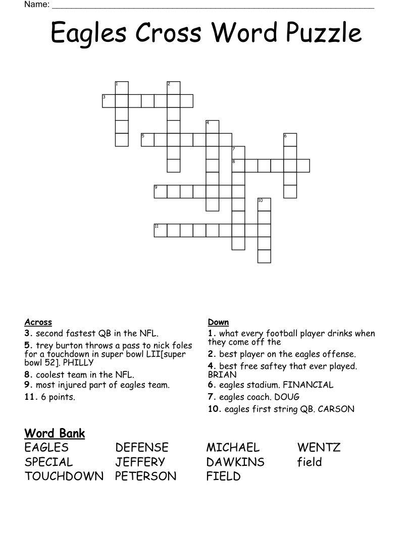 The Eagles Word Puzzles Printable Printable Free Templates