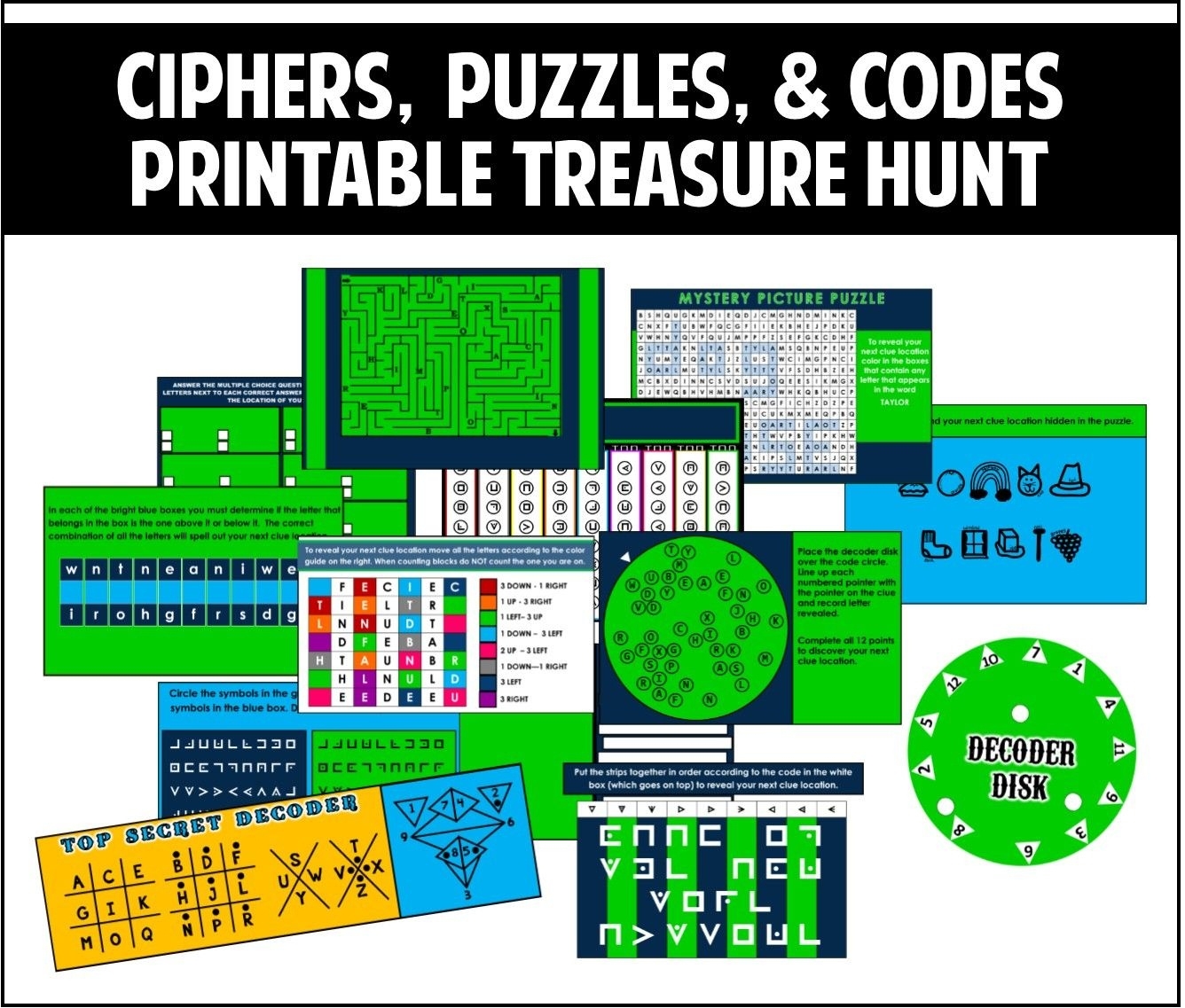 This Printable Treasure Hunt Is All About Ciphers Puzzles And Free 