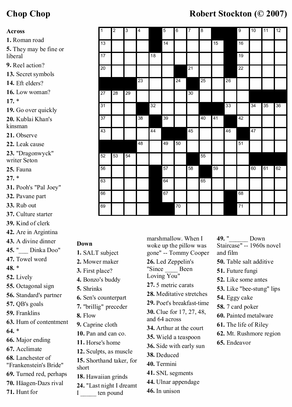 Universal Crossword Puzzle Printable Printable Crossword Puzzles