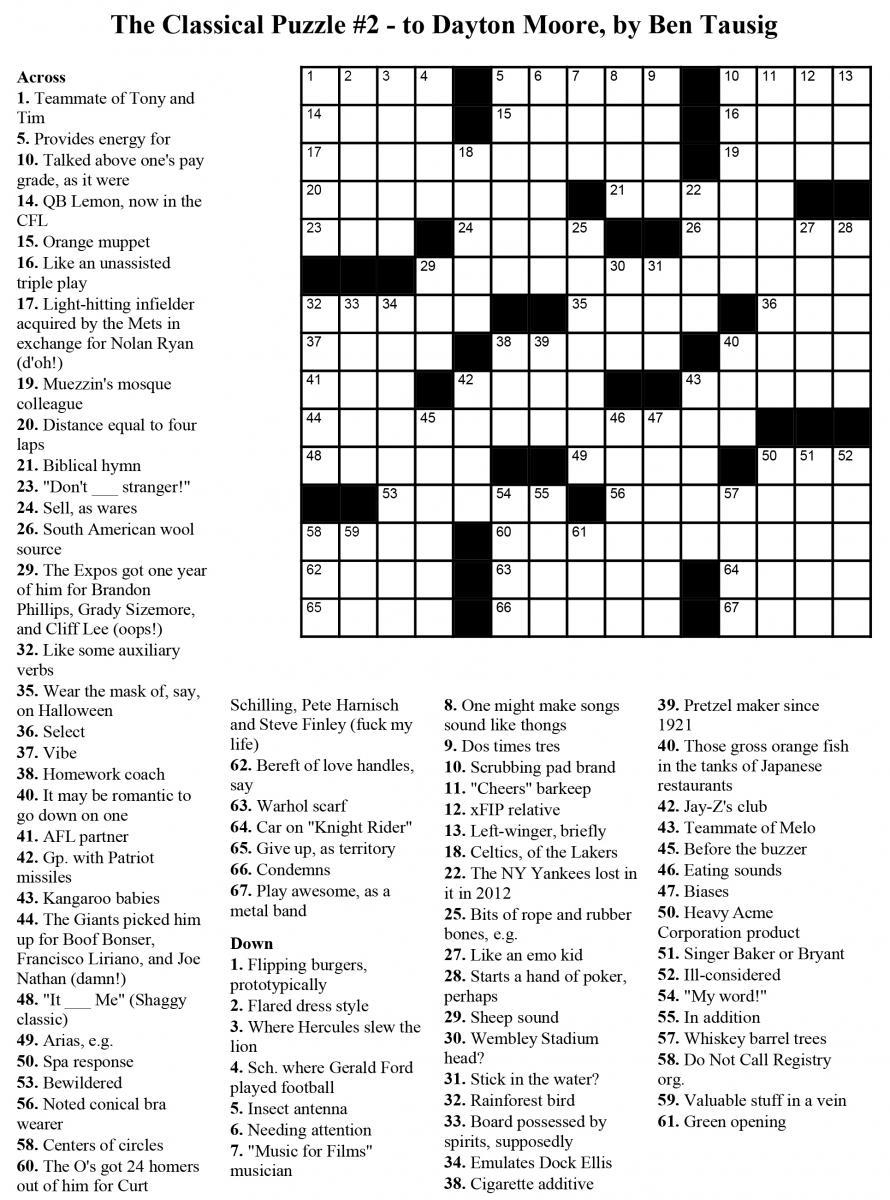 Usa Today Printable Crossword Puzzles