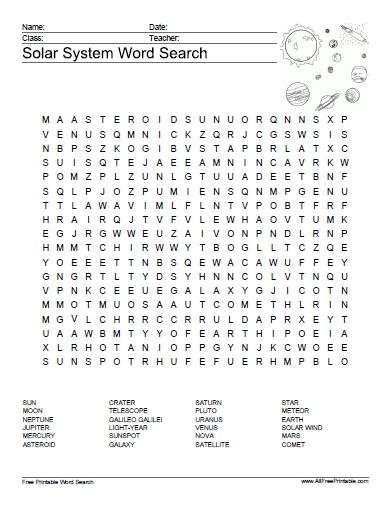 Word Search Puzzles Free Printable